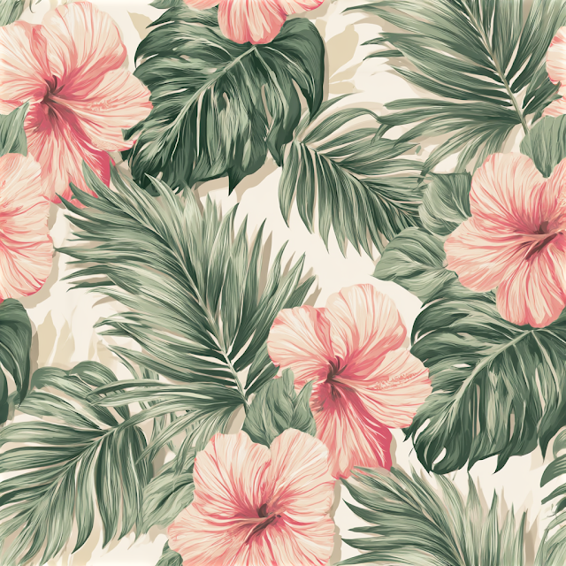 Tropical Botanical Wallpaper Pattern