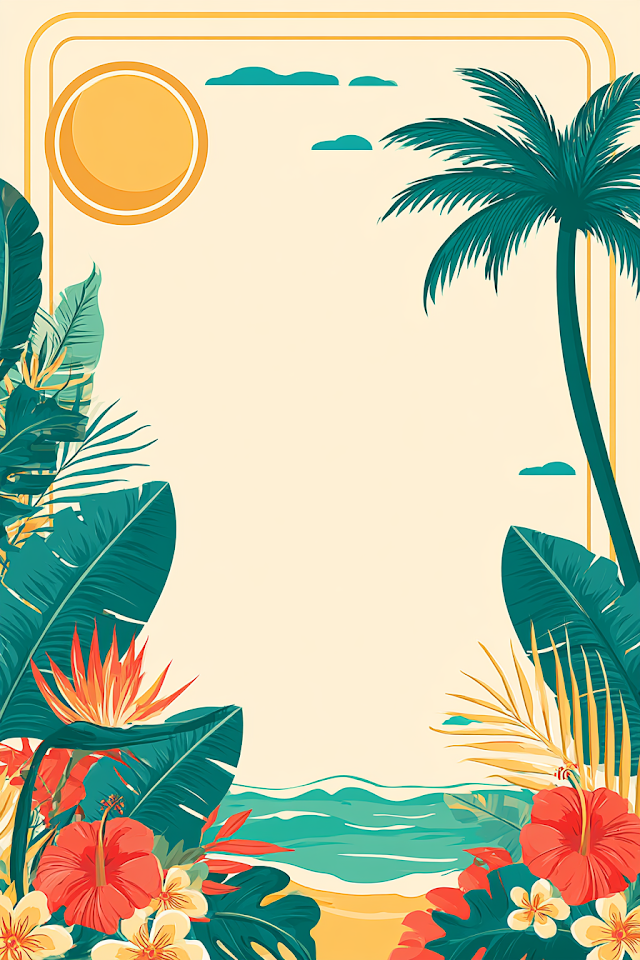 Tropical Summer Vibes Poster Illustration