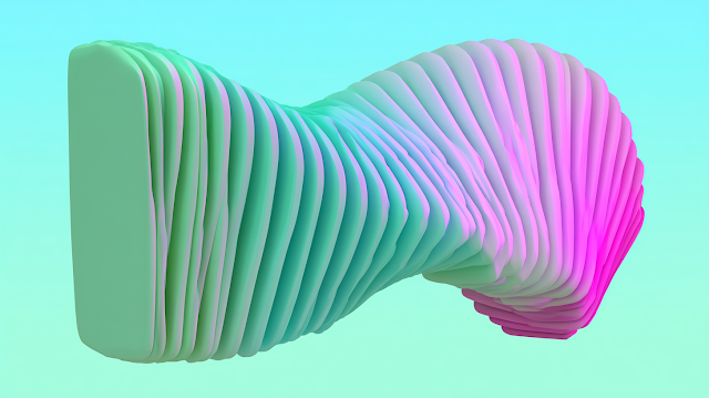 Twisting 3D Generative Sculpture in Pastel Shades