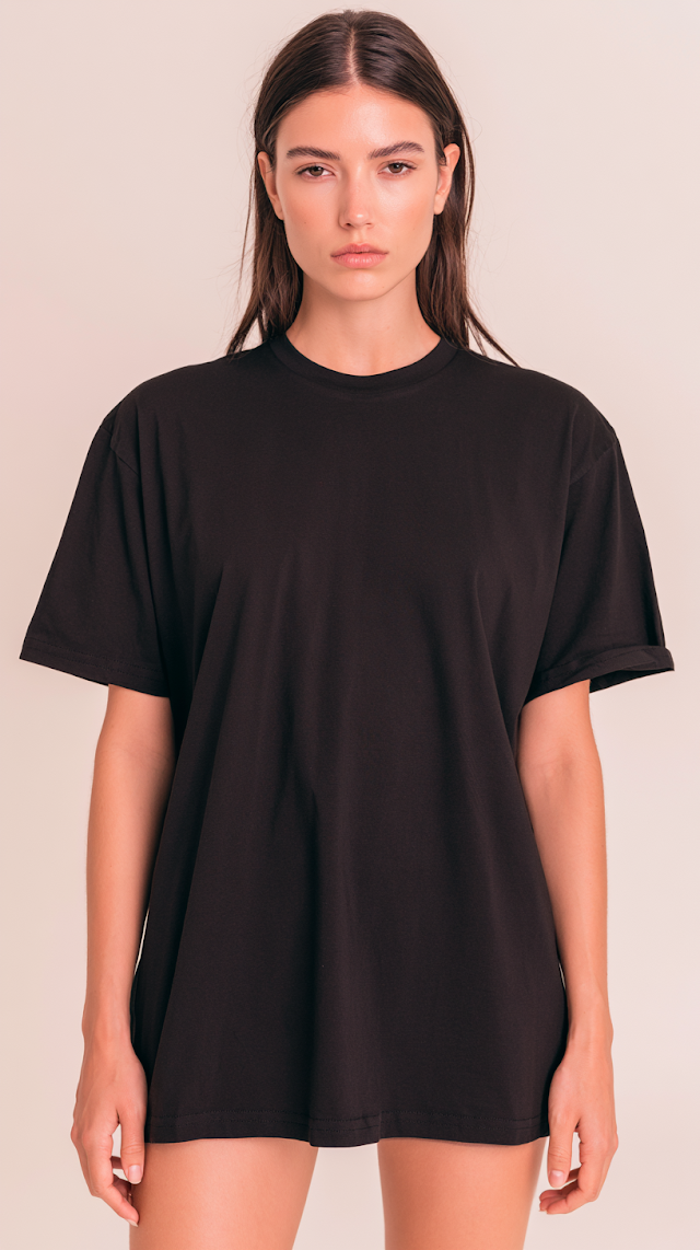 Ultra Realistic Female Model in Black T-Shirt