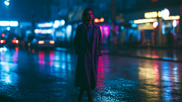 Urban Professional in a Rainy Night
