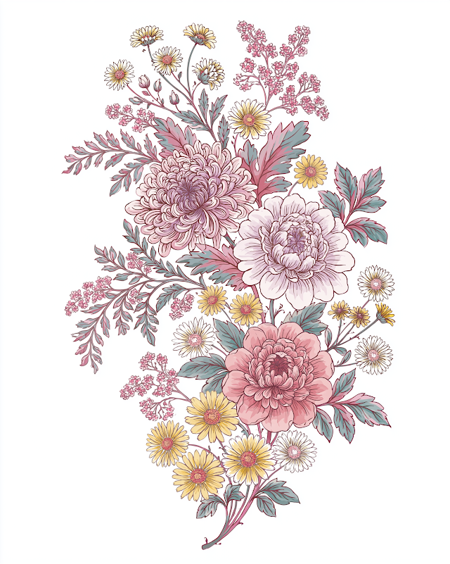 Vibrant Botanical Floral Arrangement