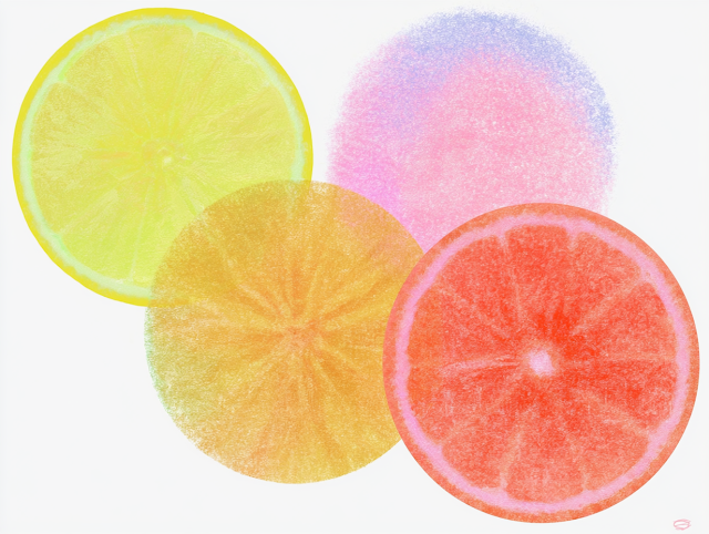 Vibrant Citrus Fruit Slices - Top-Down View