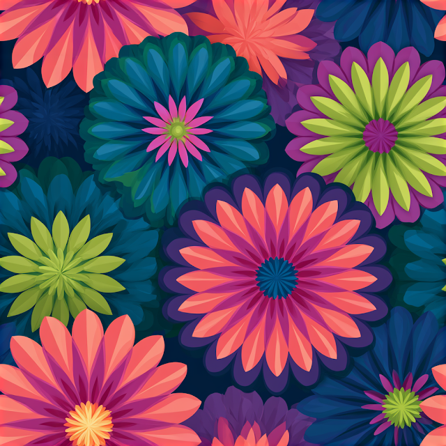 Vibrant Floral Geometric Pattern