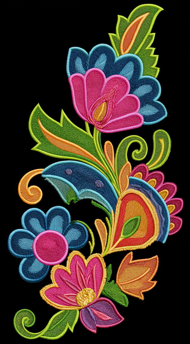 Vibrant Indian Motif - Colorful Machine Embroidery Design