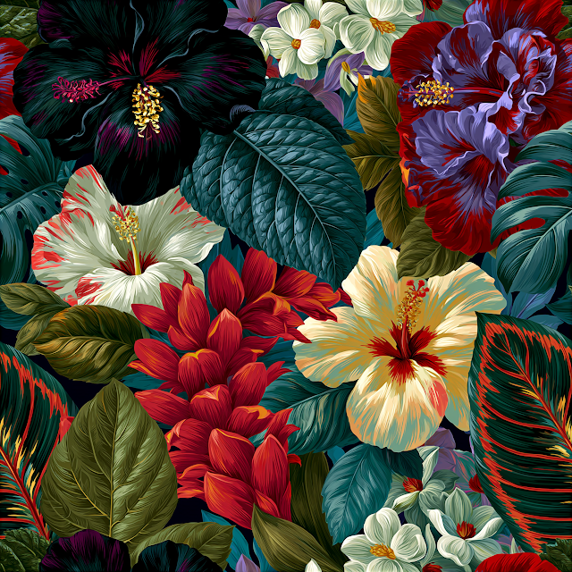 Vibrant Jamaican Floral Pattern