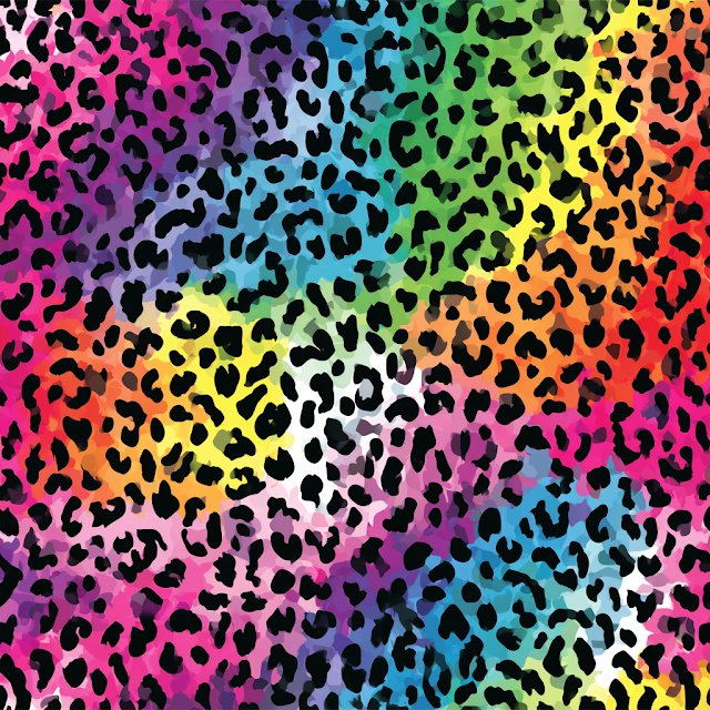 Vibrant Leopard Print Pattern with Rainbow Gradient