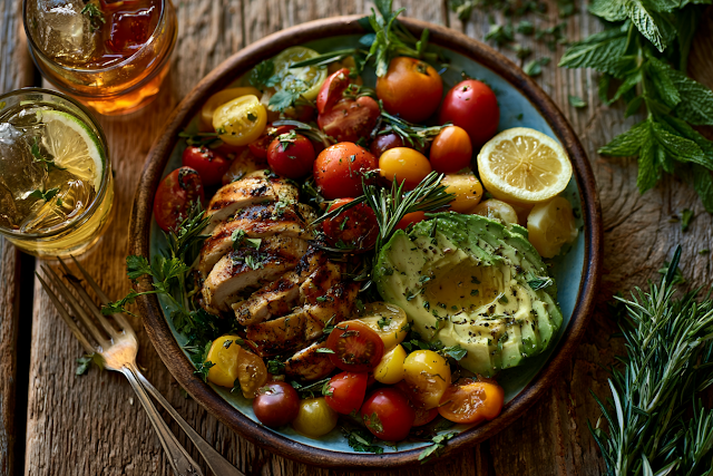 Vibrant Summer Salad with Grilled Chicken and Fresh Ingredients