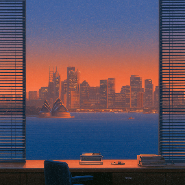 Vibrant Sydney Skyline from an Office View