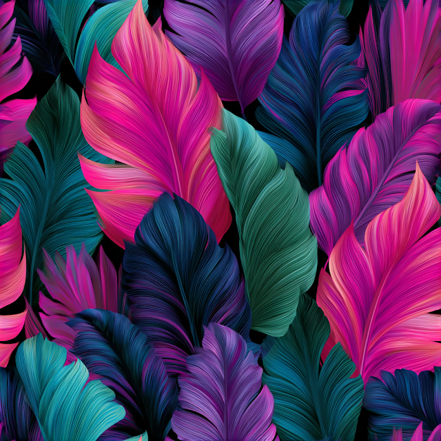 Vibrant Tropical Foliage Pattern