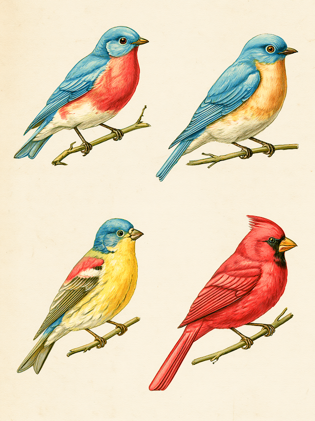 Victorian Bird Specimen Sheet