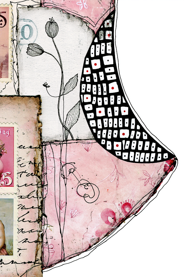 Vintage Botanical Ephemera with Postage Stamps