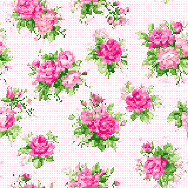 Vintage Floral Embroidery Pattern on Blush Pink Fabric