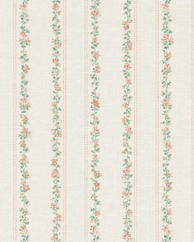 Vintage Floral Stripe Fabric