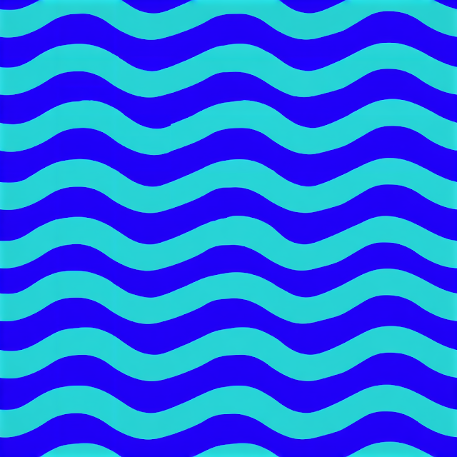 Vivid Blue and Aqua Wavy Stripes Pattern