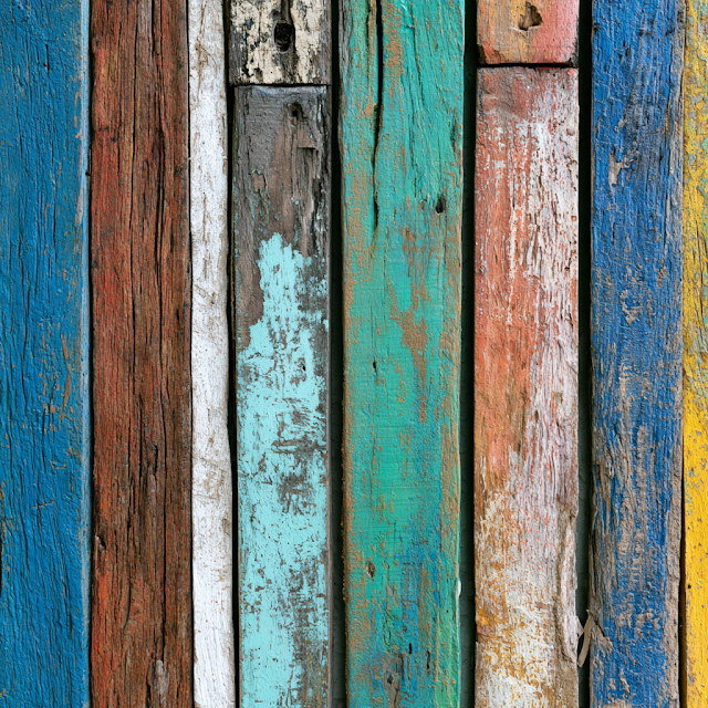 Weathered Colorful Wooden Planks