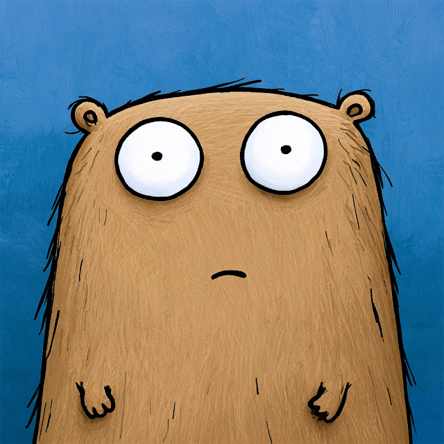 Whimsical Capybara-like Rodent with Puzzled Expression