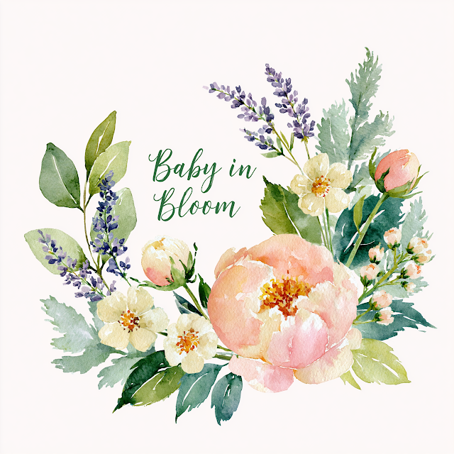 Whimsical Floral Baby in Bloom Illustration