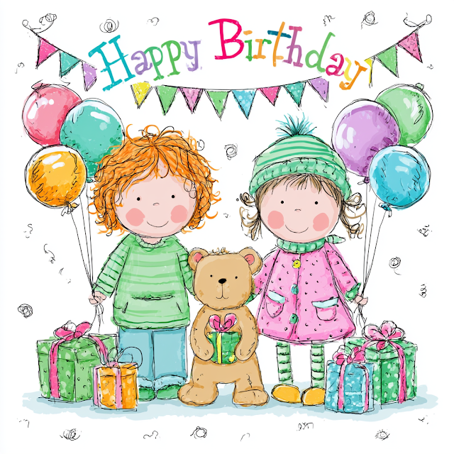 Whimsical Hand-Drawn Birthday Party Illustration