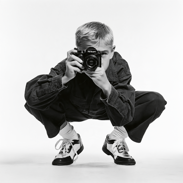 Young Photographer in Retro Style