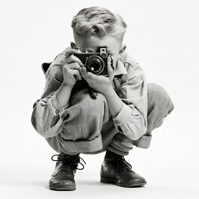 Young Photographer in Retro Style
