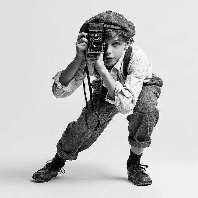 Young Photographer in Retro Style